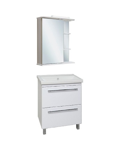 Зеркальный шкаф Runo Магнолия 60 L 00000000030 с подсветкой Белый