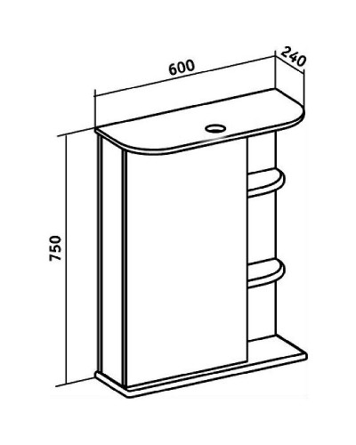 Зеркальный шкаф Runo Магнолия 60 L 00000000030 с подсветкой Белый
