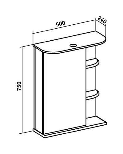 Зеркальный шкаф Runo Магнолия 50 L 00000000607 с подсветкой Белый