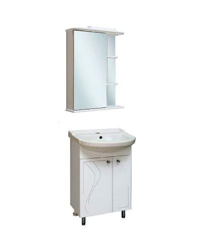 Зеркальный шкаф Runo Магнолия 50 L 00000000607 с подсветкой Белый