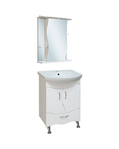 Зеркальный шкаф Runo Лилия 60 R 00000000029 с подсветкой Белый