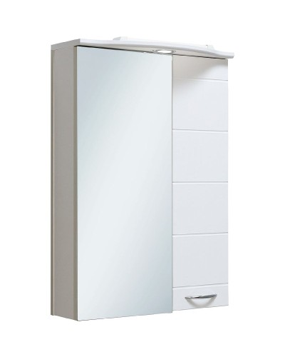 Зеркальный шкаф Runo Кипарис 50 R 00000000800 с подсветкой Белый