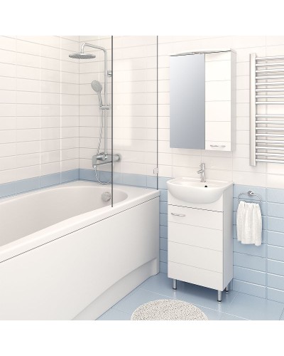 Зеркальный шкаф Runo Кипарис 50 R 00000000800 с подсветкой Белый