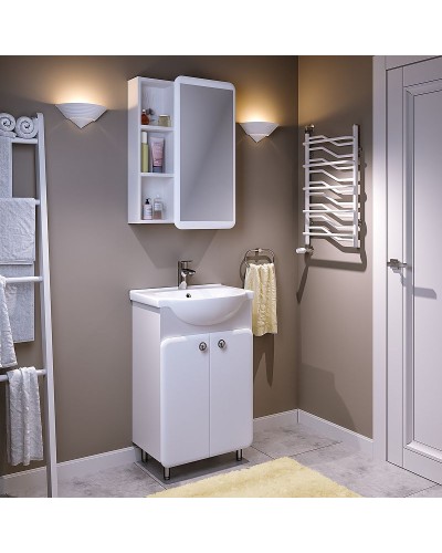 Зеркальный шкаф Runo Капри 55 УТ000003786 Белый