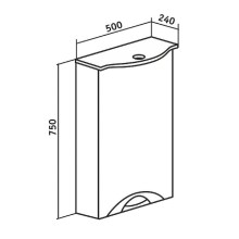 Зеркальный шкаф Runo Ибица 50 R 00000001075 с подсветкой Белый
