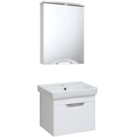 Зеркальный шкаф Runo Ибица 50 R 00000001075 с подсветкой Белый