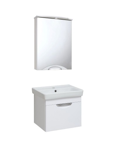 Зеркальный шкаф Runo Ибица 50 R 00000001075 с подсветкой Белый