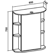 Зеркальный шкаф Runo Гиро 60 R 00000000025 с подсветкой Белый