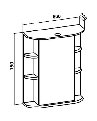 Зеркальный шкаф Runo Гиро 60 R 00000000025 с подсветкой Белый