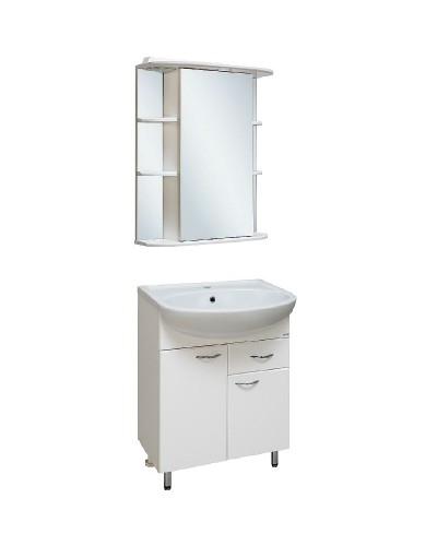 Зеркальный шкаф Runo Гиро 55 R 00000000020 с подсветкой Белый