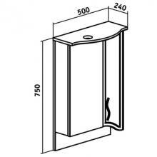 Зеркальный шкаф Runo Севилья 50 R 00000000799 с подсветкой Белый
