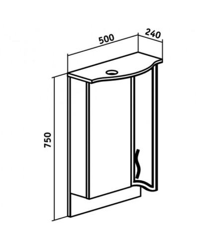 Зеркальный шкаф Runo Севилья 50 R 00000000799 с подсветкой Белый