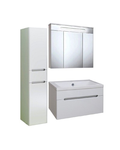 Зеркальный шкаф Runo Парма 75 00000001148 с подсветкой Белый