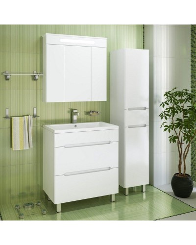 Зеркальный шкаф Runo Парма 75 00000001148 с подсветкой Белый