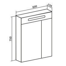 Зеркальный шкаф Runo Парма 60 00000001147 с подсветкой Белый