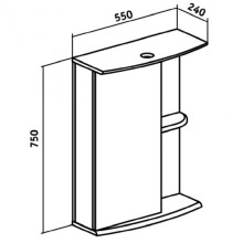 Зеркальный шкаф Runo Николь 55 L 00000000037 с подсветкой Белый