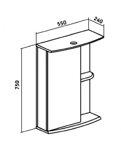 Зеркальный шкаф Runo Николь 55 L 00000000037 с подсветкой Белый