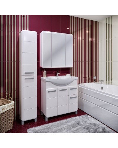 Зеркальный шкаф Runo Эрика 80 УТ000003321 Белый