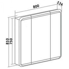 Зеркальный шкаф Runo Эрика 80 УТ000003321 Белый