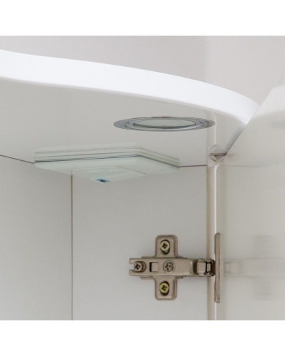 Зеркальный шкаф Runo Фортуна 50 R 00000001027 с подсветкой Белый