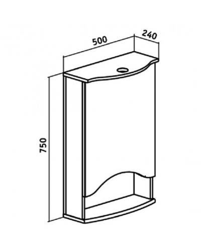 Зеркальный шкаф Runo Фортуна 50 R 00000001027 с подсветкой Белый