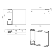 Фетта -100 Зеркало-шкаф левый подвесной