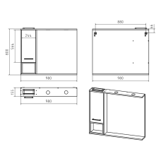 Фетта -100 Зеркало-шкаф левый подвесной