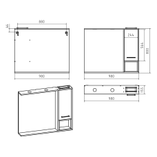 Фетта -100 Зеркало-шкаф правый подвесной