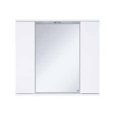 Лира - 80 Зеркало-шкаф с 2 шкаф. с отталкив. белая эмаль
