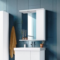 Лира - 60 Зеркало-шкаф с 1 шкаф. правый белая эмаль