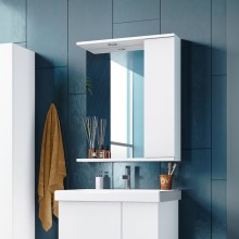 Лира - 60 Зеркало-шкаф с 1 шкаф. правый белая эмаль