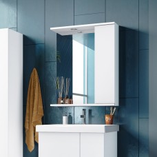 Лира - 60 Зеркало-шкаф с 1 шкаф. правый белая эмаль