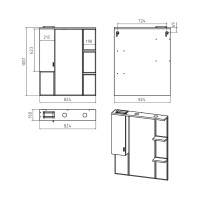 Дива - 85 Зеркало-шкаф со светом левое