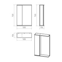 Лира - 50 Зеркало-шкаф с 1 шкаф. левый белая эмаль