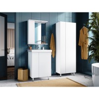 Лира - 50 Зеркало-шкаф с 1 шкаф. левый белая эмаль