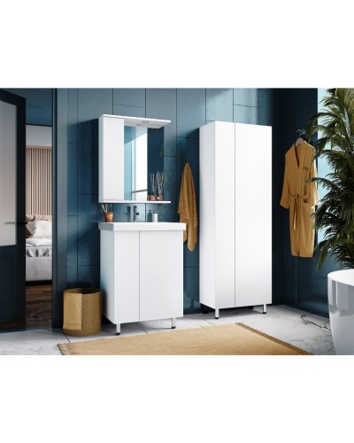 Лира - 50 Зеркало-шкаф с 1 шкаф. левый белая эмаль