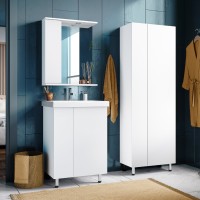 Лира - 60 Зеркало-шкаф с 1 шкаф. левый белая эмаль