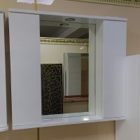 Лира - 80 Зеркало-шкаф с 2 шкаф. с отталкив. белая эмаль