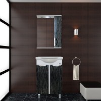 Лорд - 65 зеркало-шкаф (свет) лев.(комб.бело-черн)