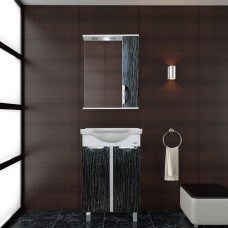 Лорд - 65 зеркало-шкаф (свет) лев.(комб.бело-черн)