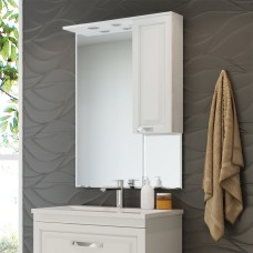 Терра - 70 зеркало-шкаф белый правый