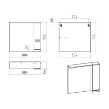 Крафт - 80 Зеркало с 1 шкаф. правый