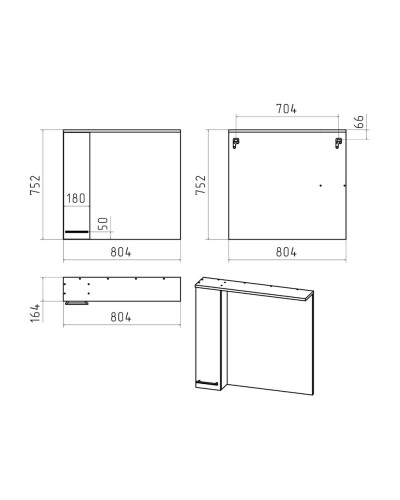 Крафт - 80 Зеркало с 1 шкаф. левый