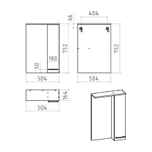 Крафт - 50 Зеркало с 1 шкаф. правый О