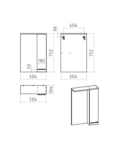 Крафт - 50 Зеркало с 1 шкаф. правый О