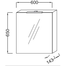 Зеркальный шкаф левосторонний малиновый 60х65 см Jacob Delafon Odeon Up EB795GRU-R3
