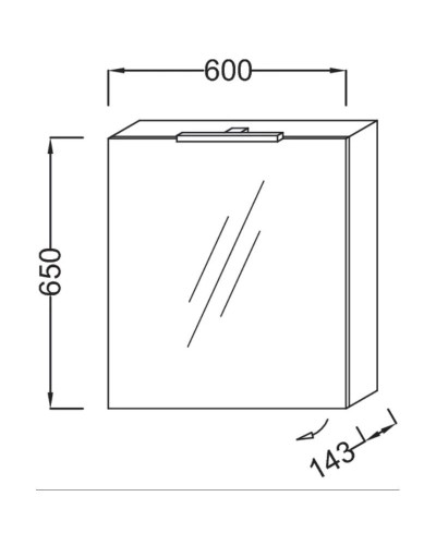 Зеркальный шкаф левосторонний малиновый 60х65 см Jacob Delafon Odeon Up EB795GRU-R3