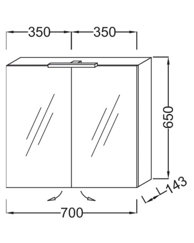 Зеркальный шкаф белый блестящий 70х65 см Jacob Delafon Odeon Up EB786-G1C