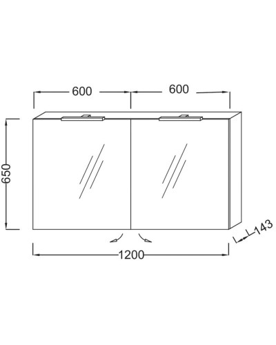 Зеркальный шкаф серый антрацит 120х65 см Jacob Delafon Odeon Up EB798RU-442