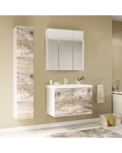 Зеркальный шкаф Marka One Mix 80 Белый